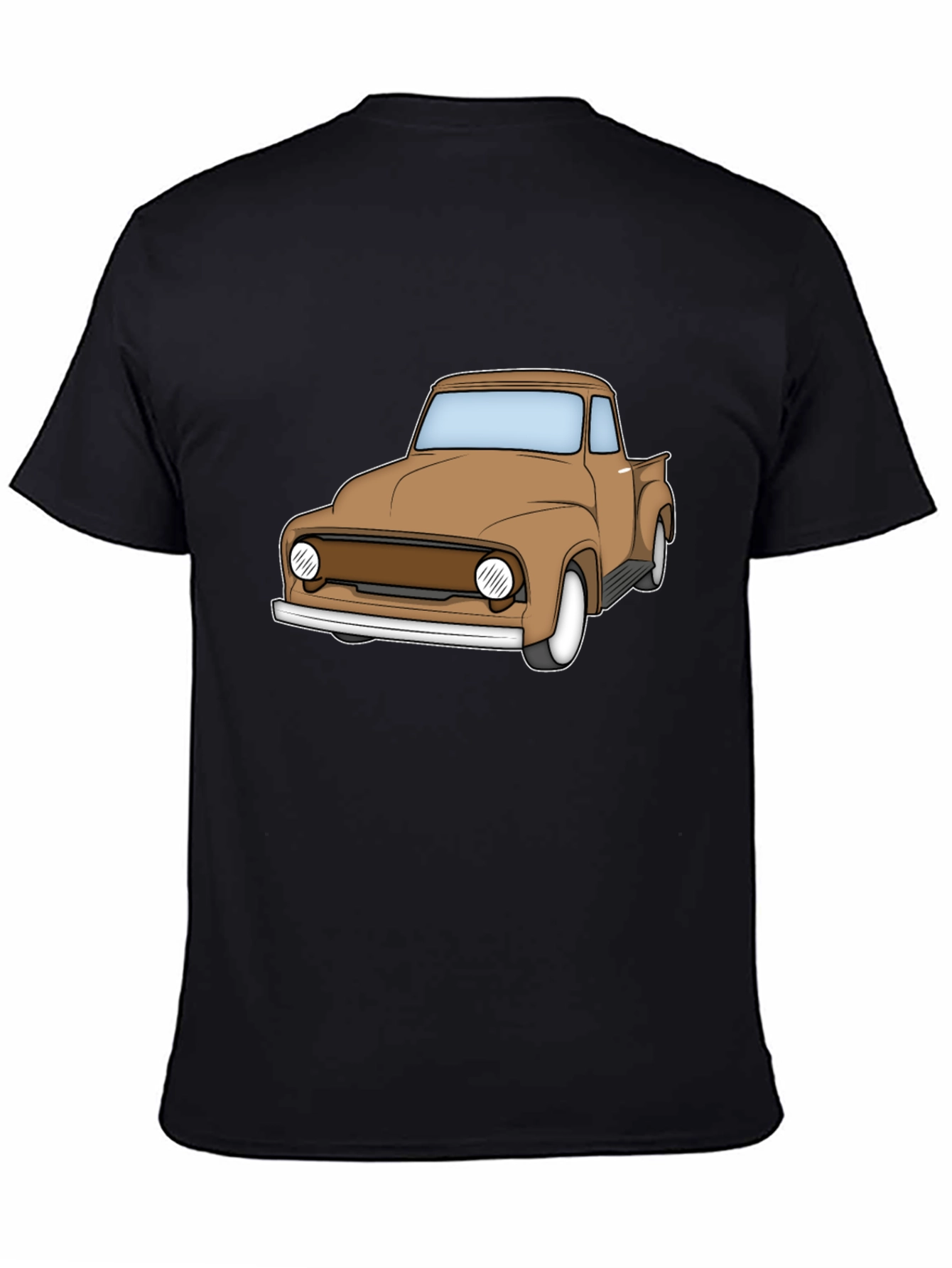 Classic Truck Graphic Tee - Black Cotton T-Shirt