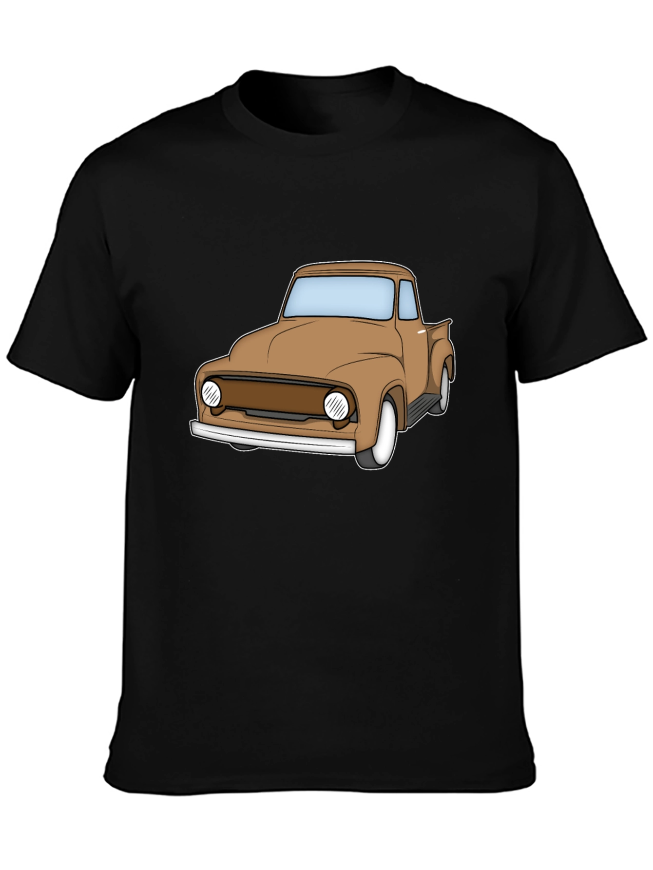 Classic Truck Graphic Tee - Black Cotton T-Shirt