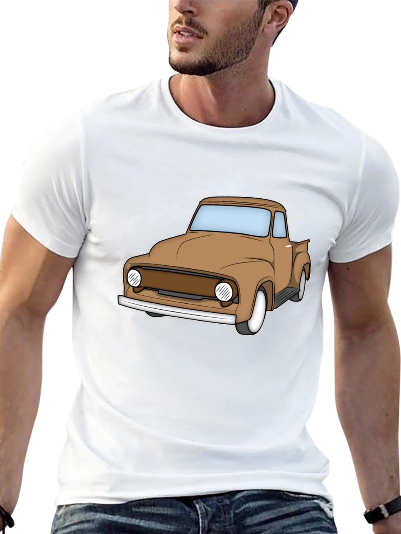 Classic Truck Graphic Tee - Black Cotton T-Shirt