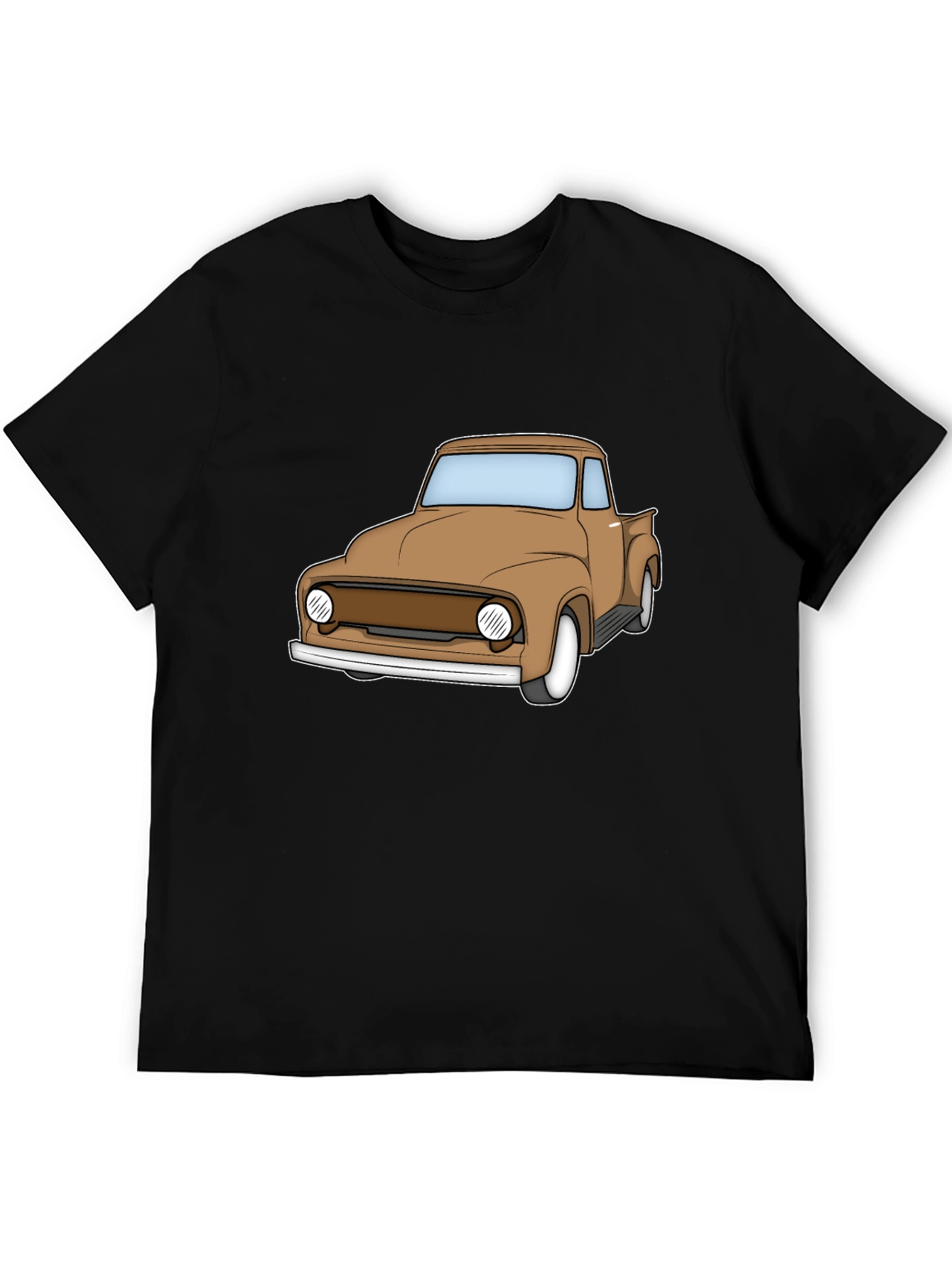 Classic Truck Graphic Tee - Black Cotton T-Shirt
