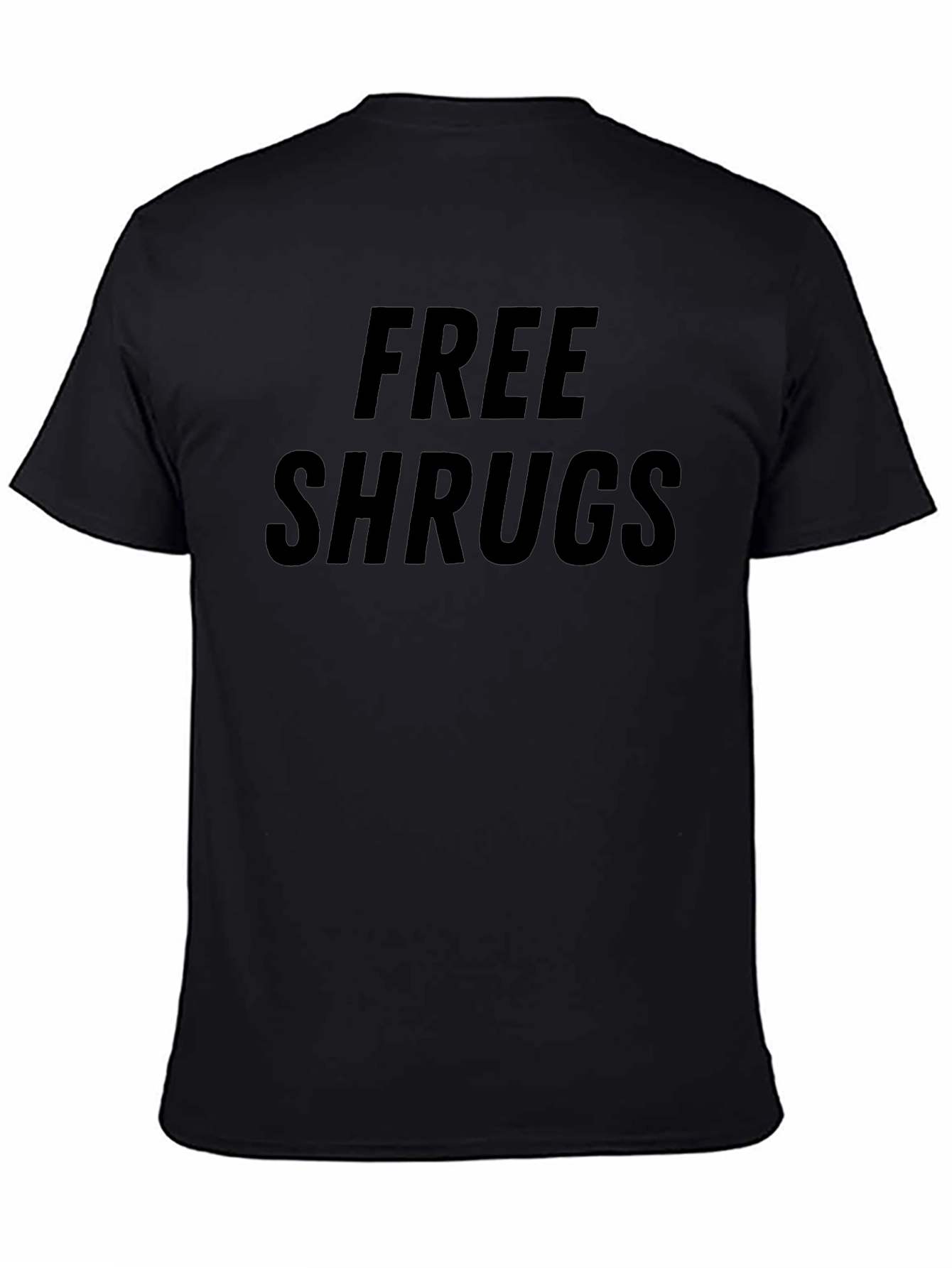 Free Shrugs Graphic Tee - Black Casual T-Shirt