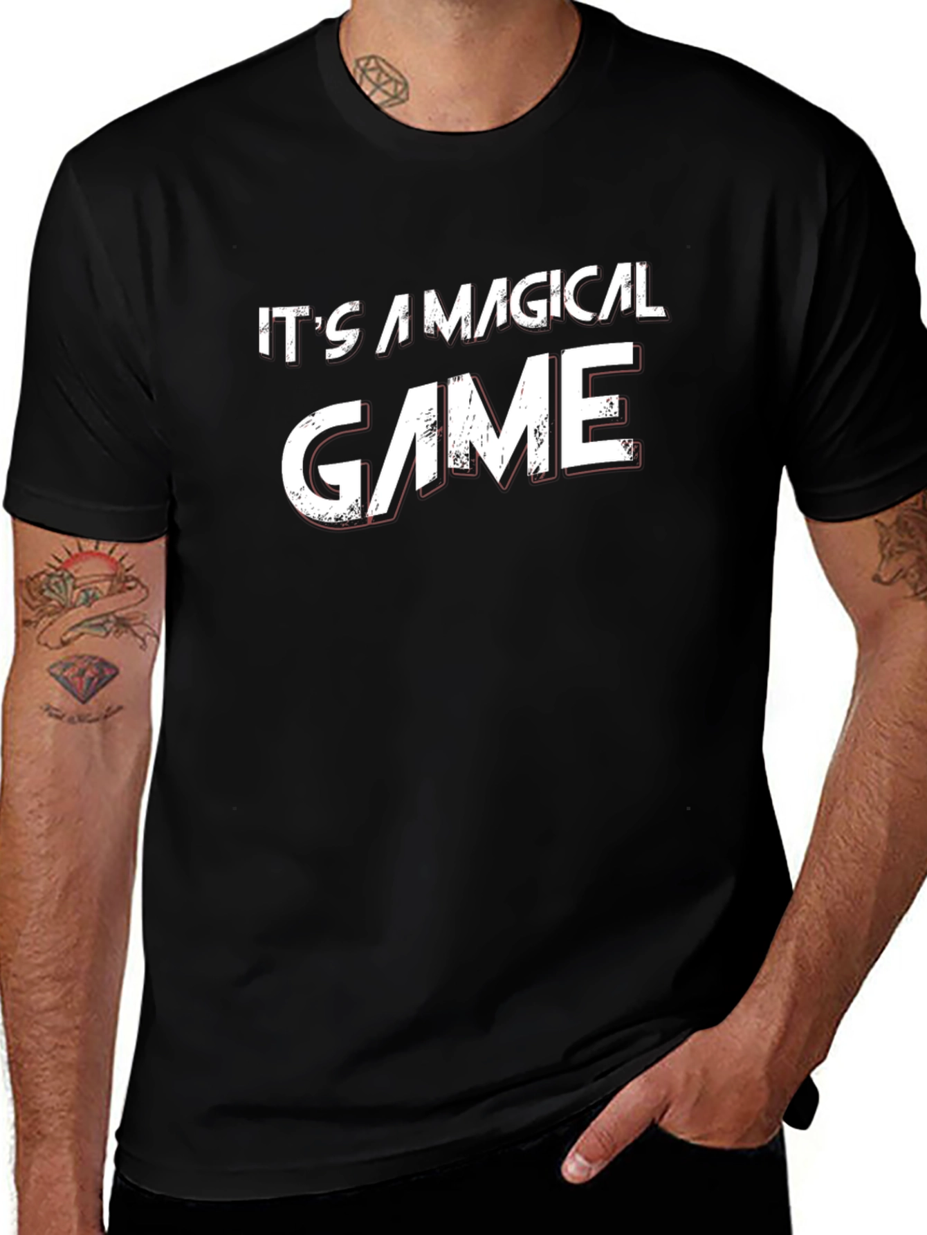 Magical Game Black Graphic Tee Shirt