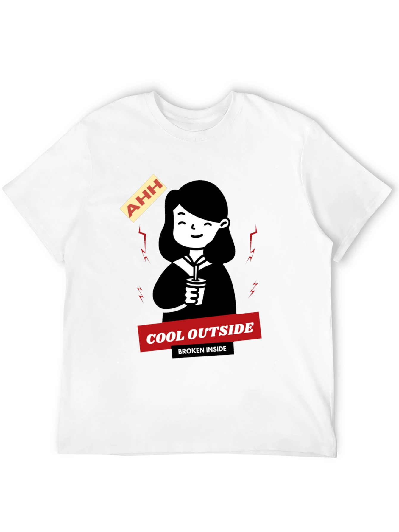 Cool Outside Broken Inside Black T-Shirt
