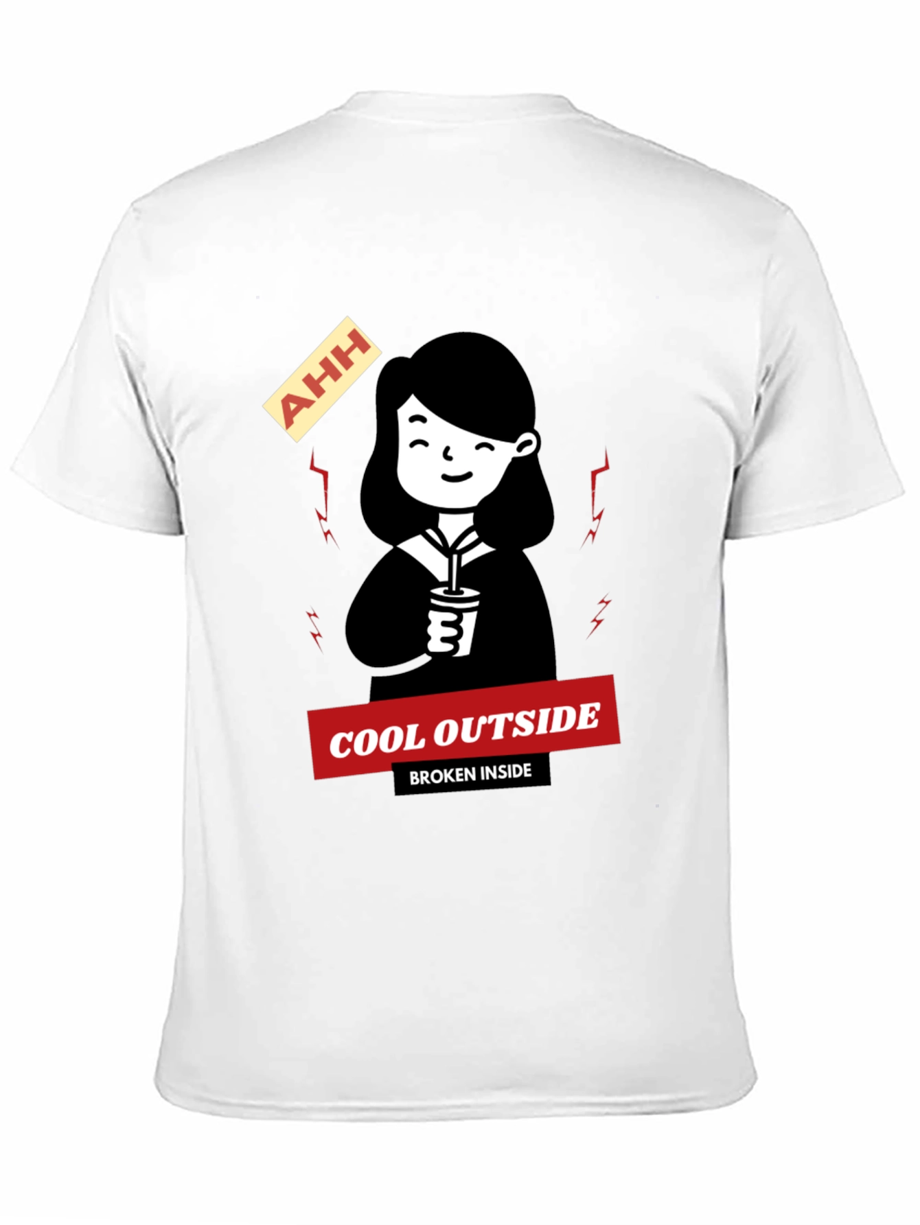Cool Outside Broken Inside Black T-Shirt