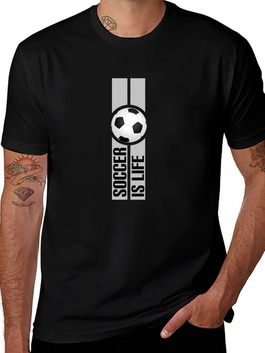 Soccer Is Life Graphic T-Shirt - Black