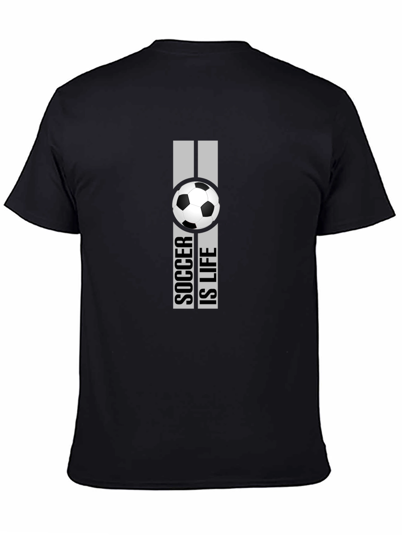Soccer Is Life Graphic T-Shirt - Black