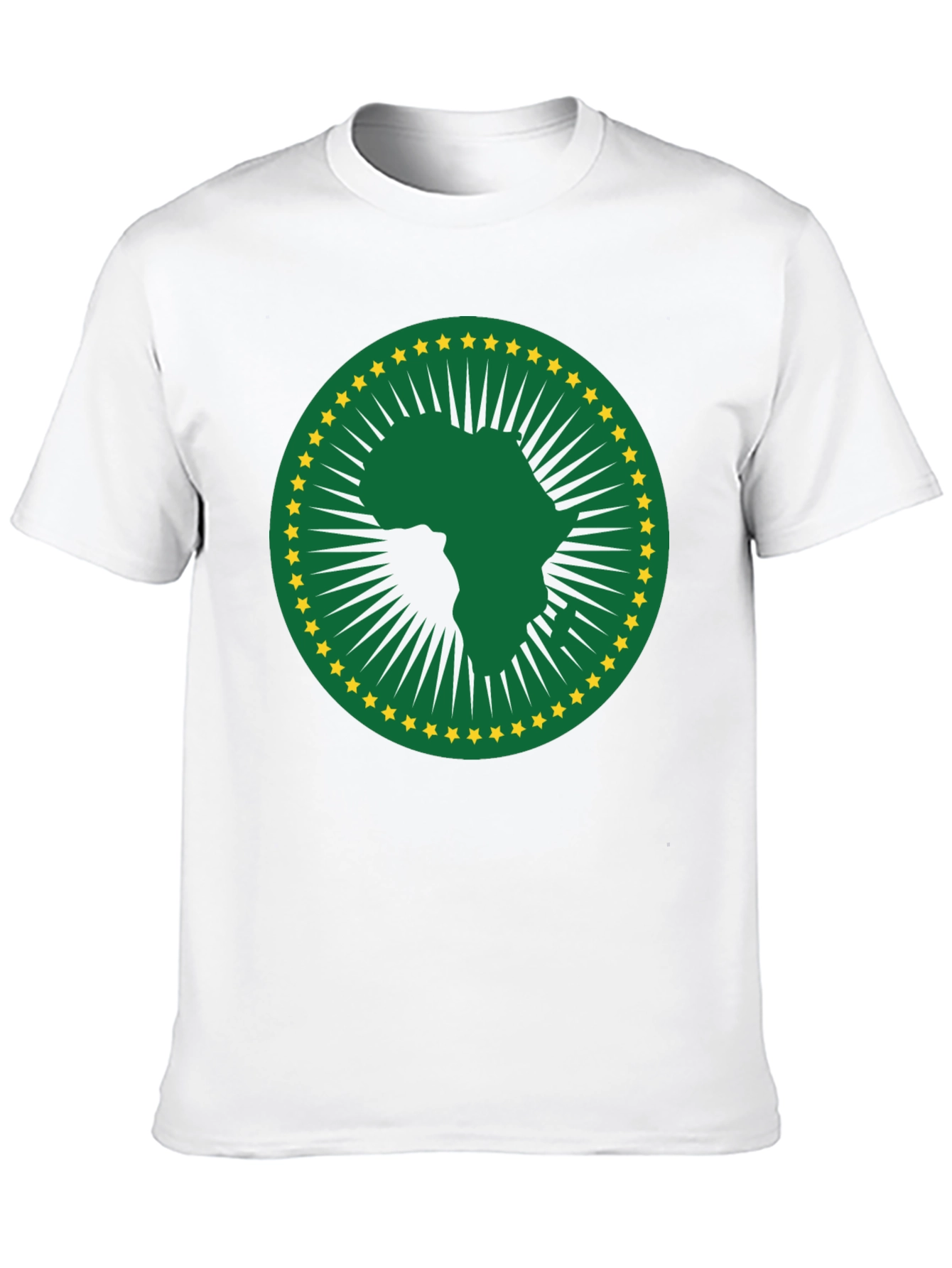 African Union T-Shirt - Green & Gold Africa Logo