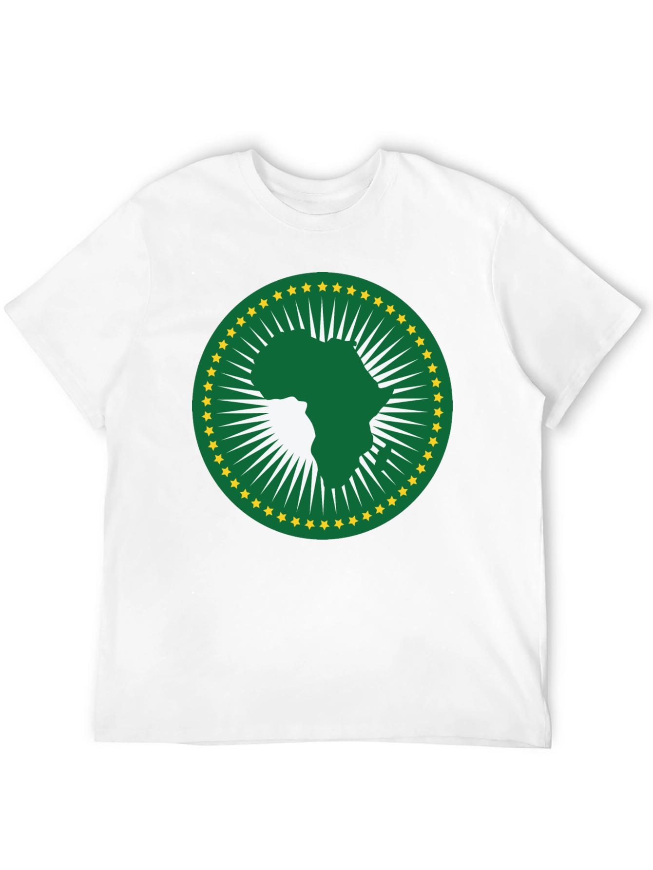 African Union T-Shirt - Green & Gold Africa Logo