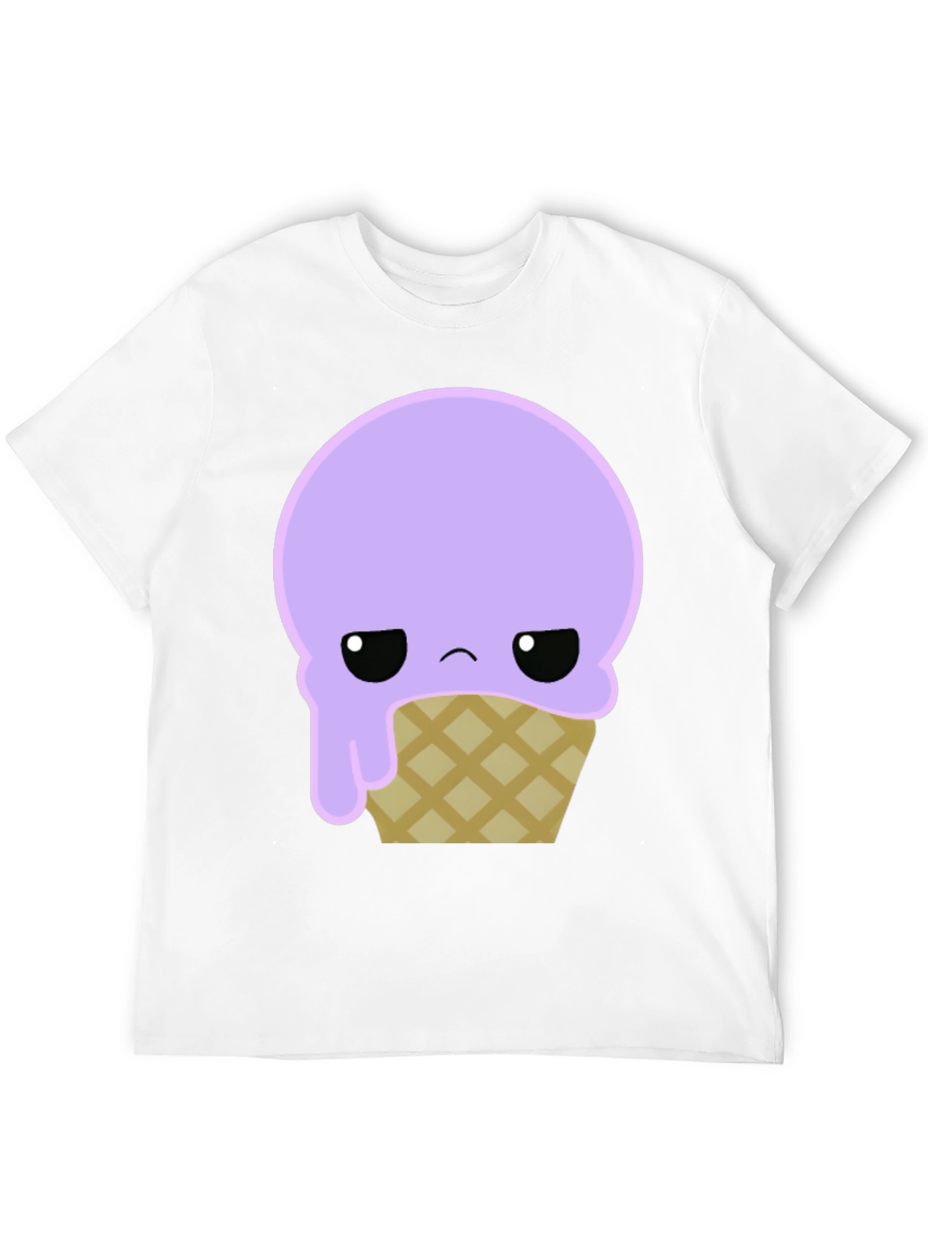 Sad Ice Cream Cone Graphic Tee - Black