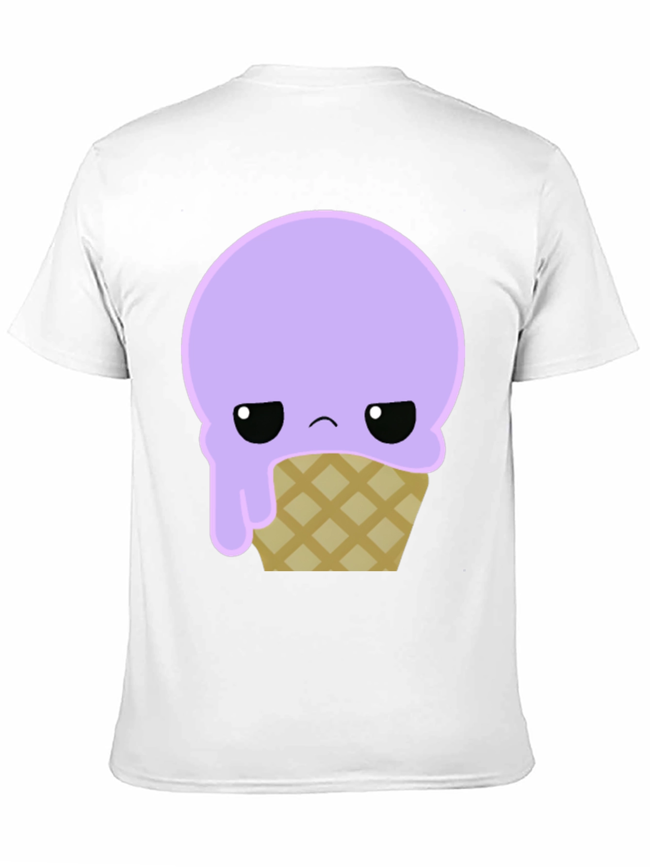 Sad Ice Cream Cone Graphic Tee - Black