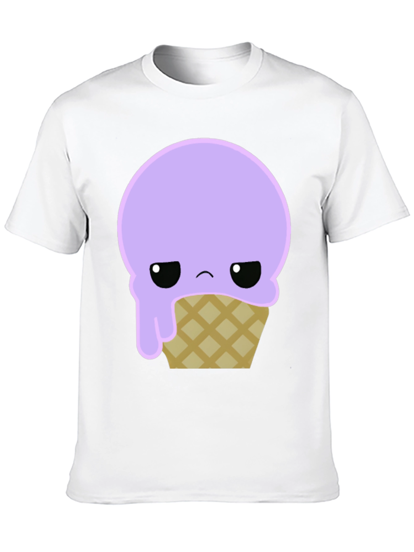 Sad Ice Cream Cone Graphic Tee - Black