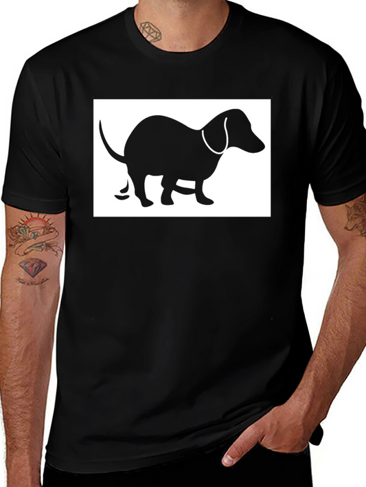 Dachshund Humor Tee - Pooping Dog Silhouette T-Shirt
