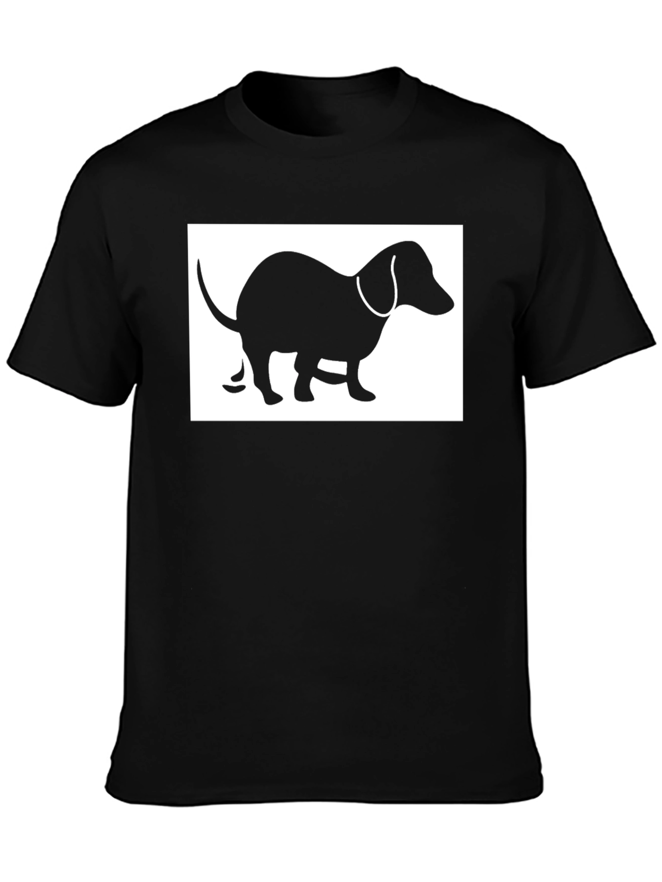 Dachshund Humor Tee - Pooping Dog Silhouette T-Shirt