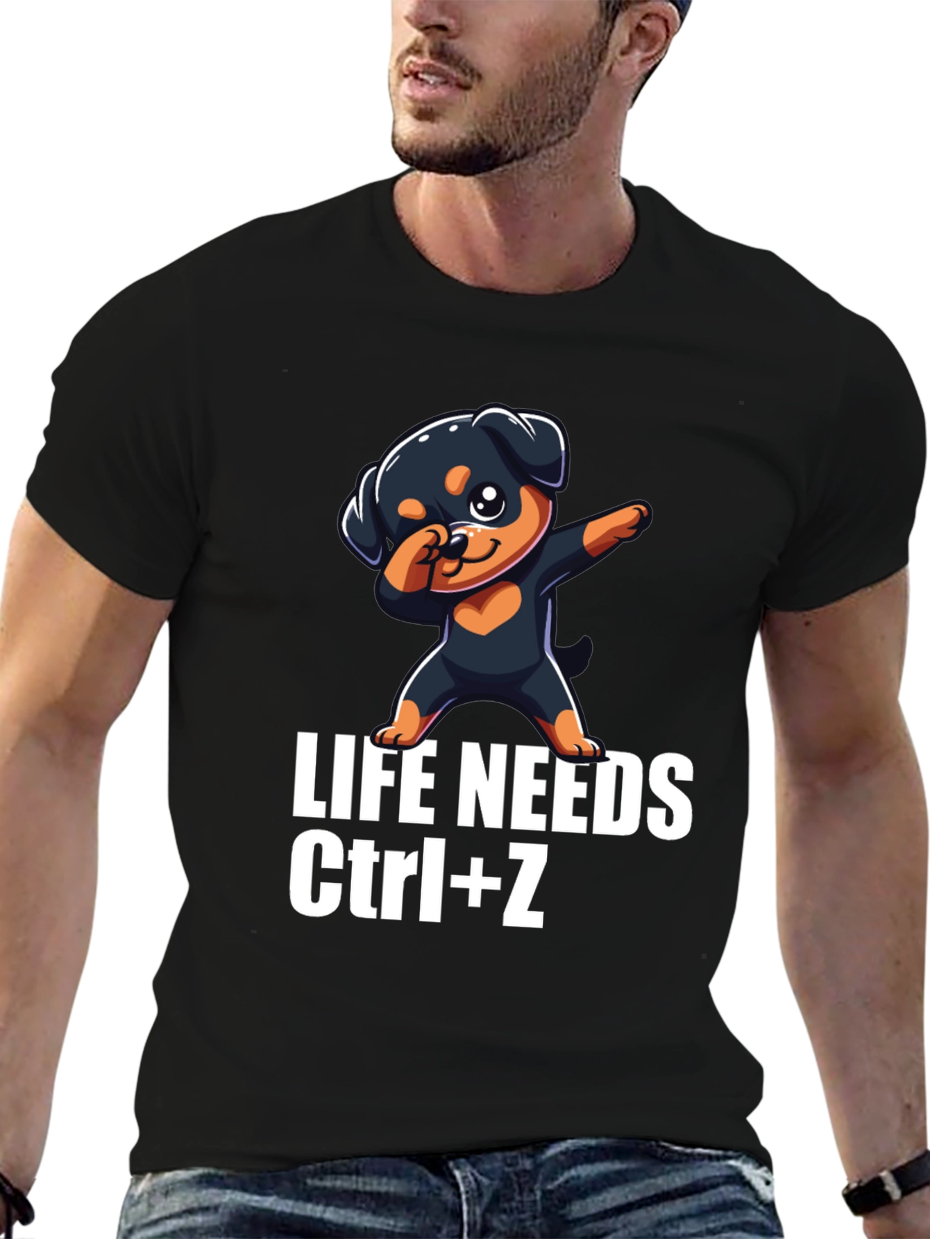 Life Needs Ctrl+Z T-Shirt Rottweiler Dab