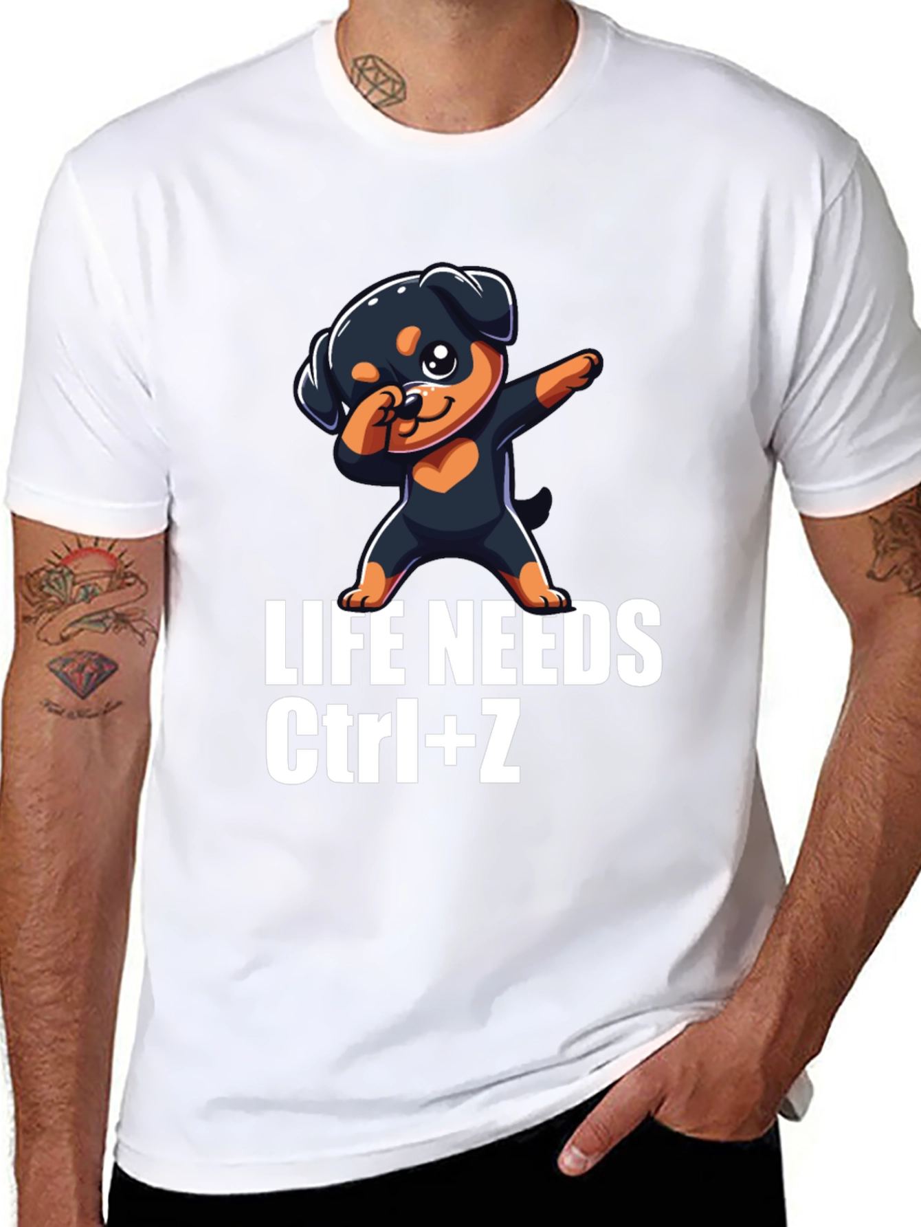 Life Needs Ctrl+Z T-Shirt Rottweiler Dab