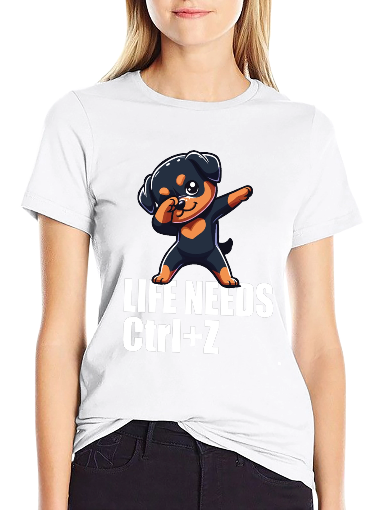 Life Needs Ctrl+Z T-Shirt Rottweiler Dab