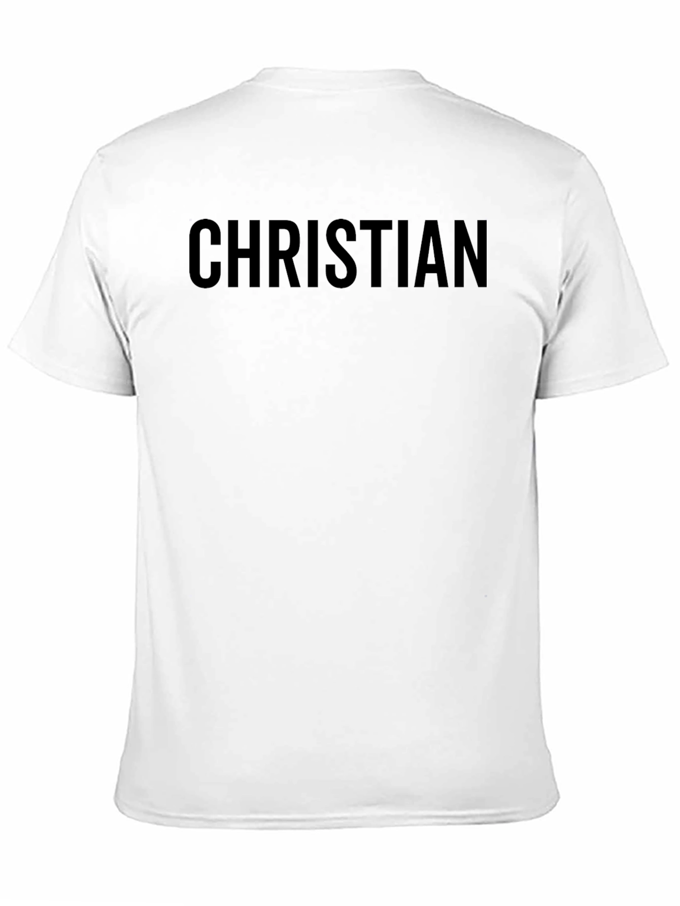 Christian Black T-Shirt Crew Neck Short Sleeve