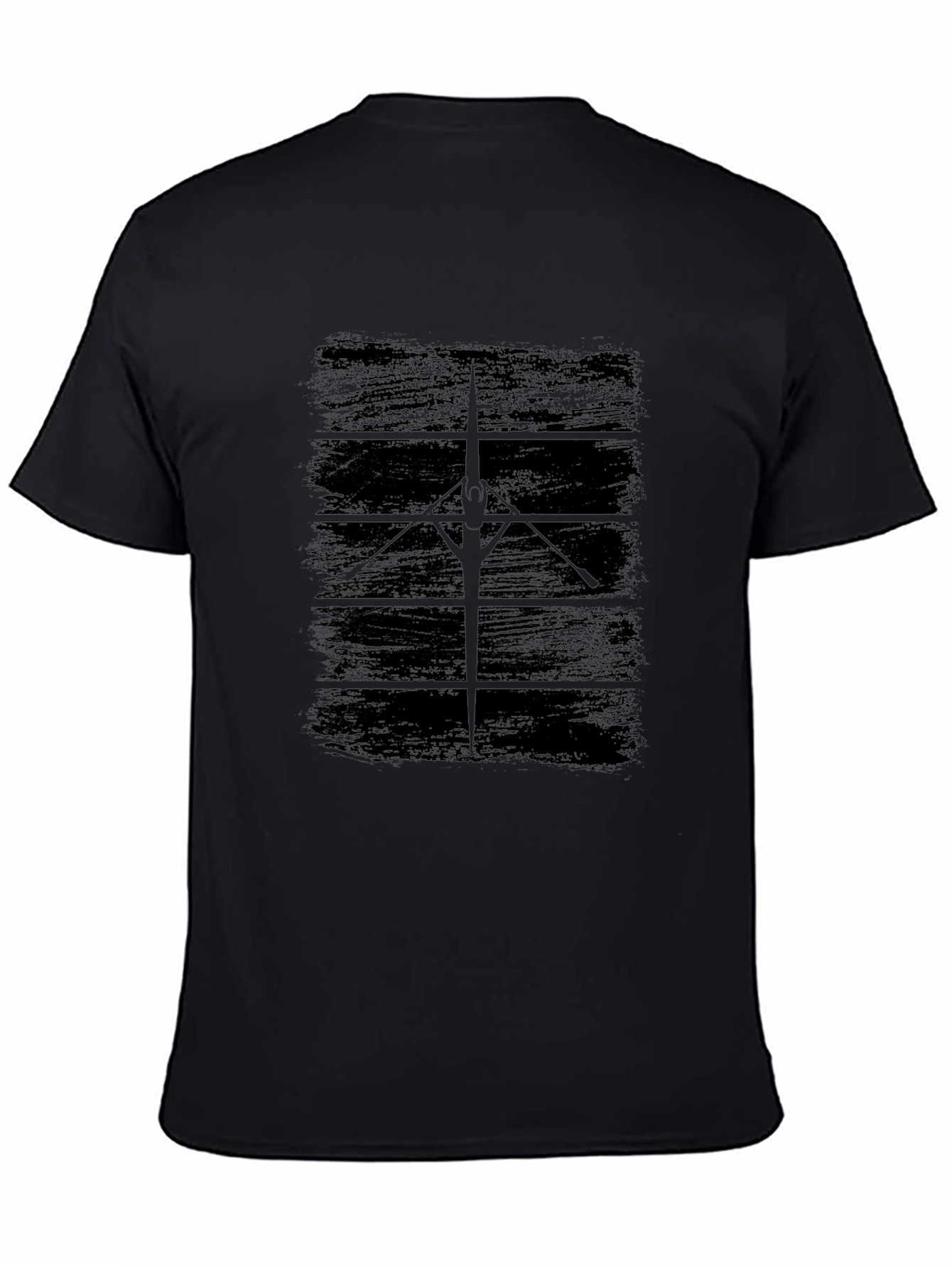 Rowing Scull Graphic Tee - Black Cotton T-Shirt