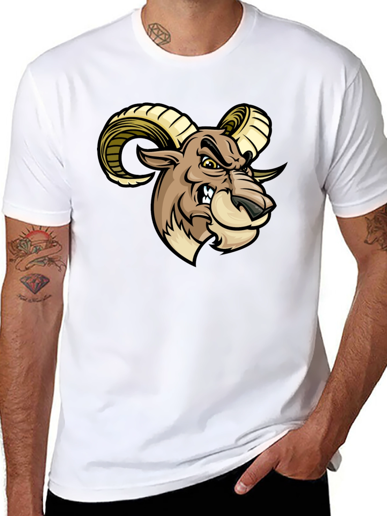 Raging Ram Graphic Tee - Bold Black T-Shirt