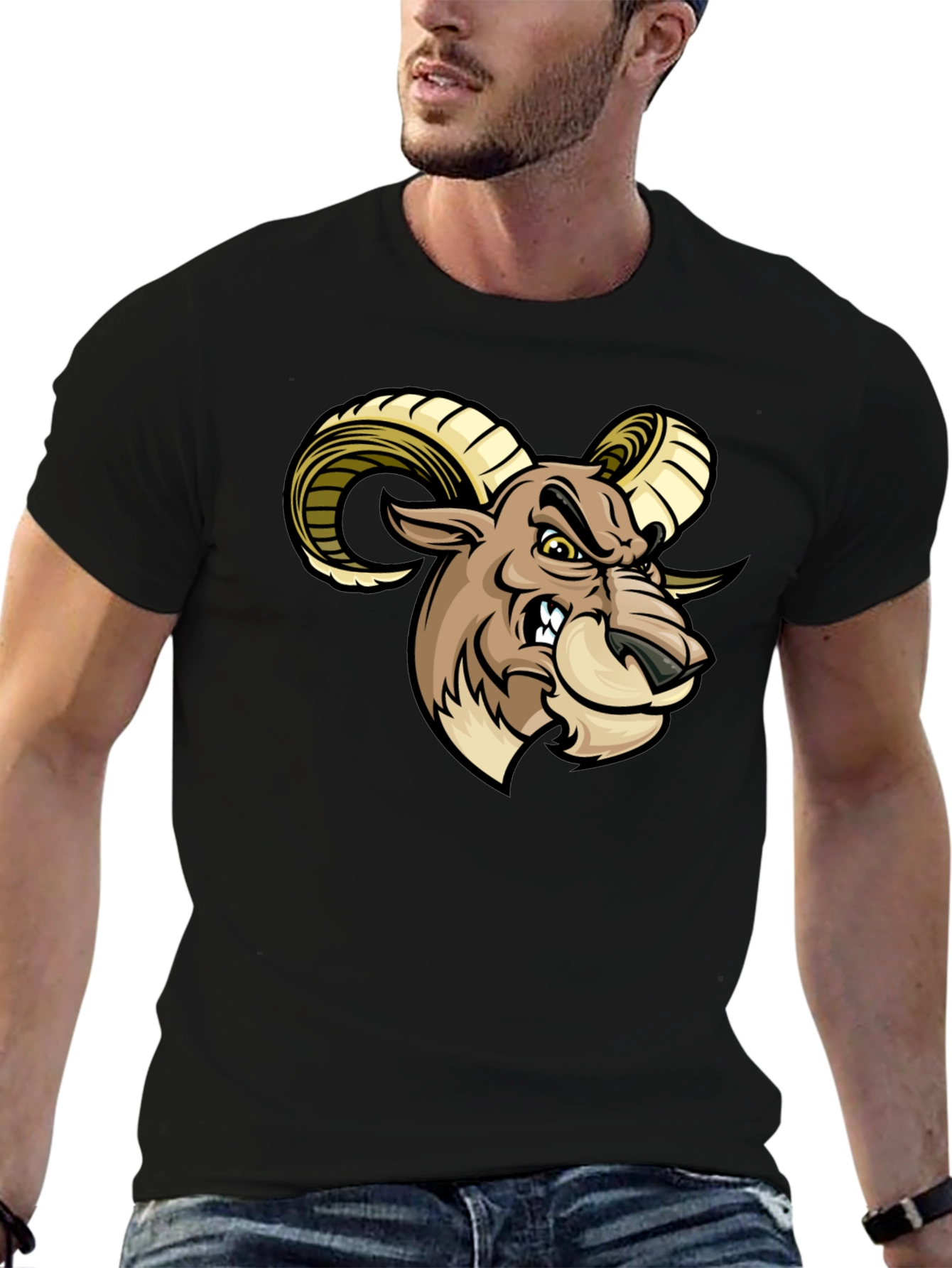 Raging Ram Graphic Tee - Bold Black T-Shirt