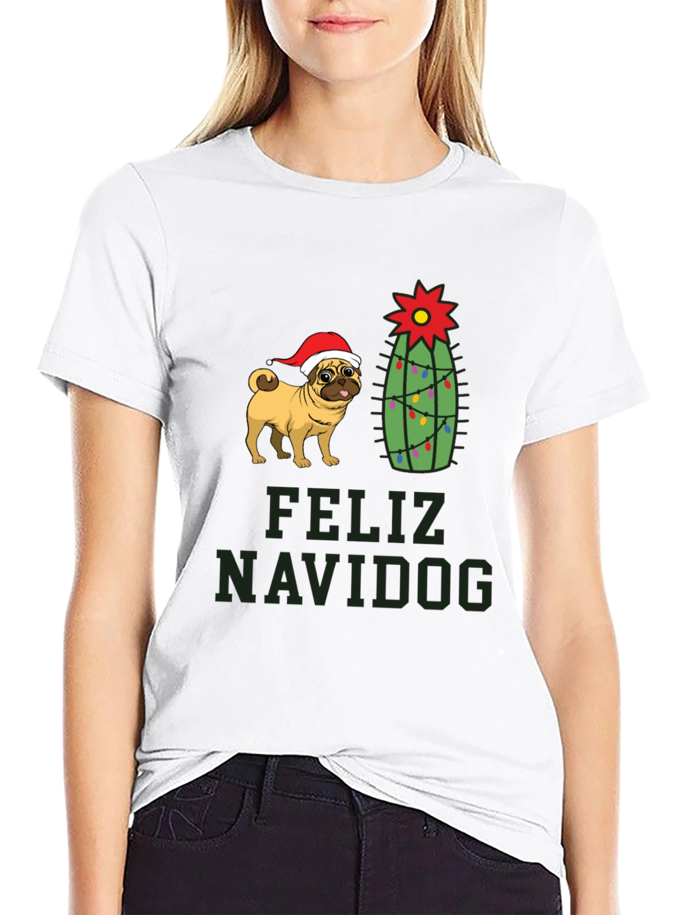 Feliz Navidog Pug Christmas T-Shirt