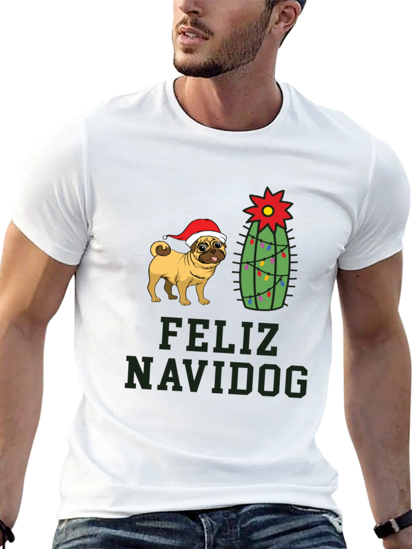 Feliz Navidog Pug Christmas T-Shirt