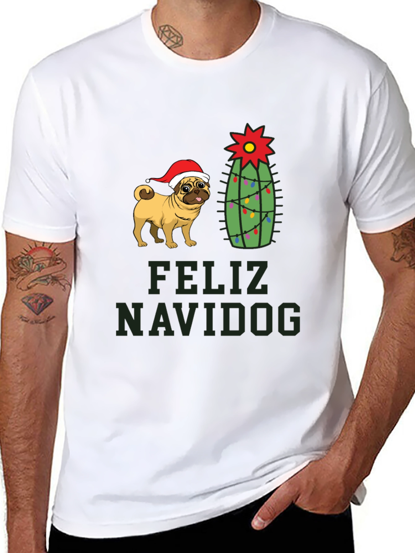 Feliz Navidog Pug Christmas T-Shirt