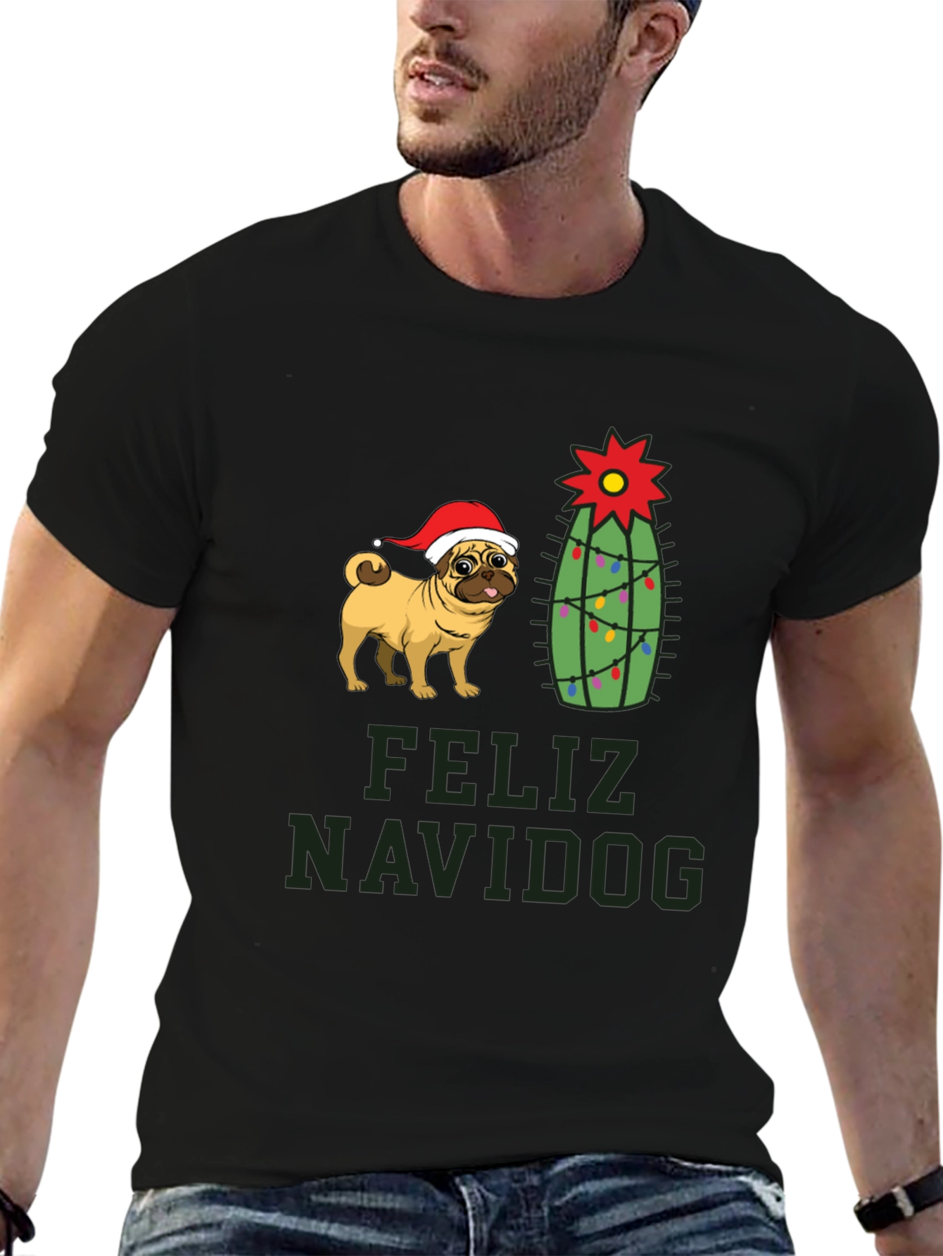 Feliz Navidog Pug Christmas T-Shirt
