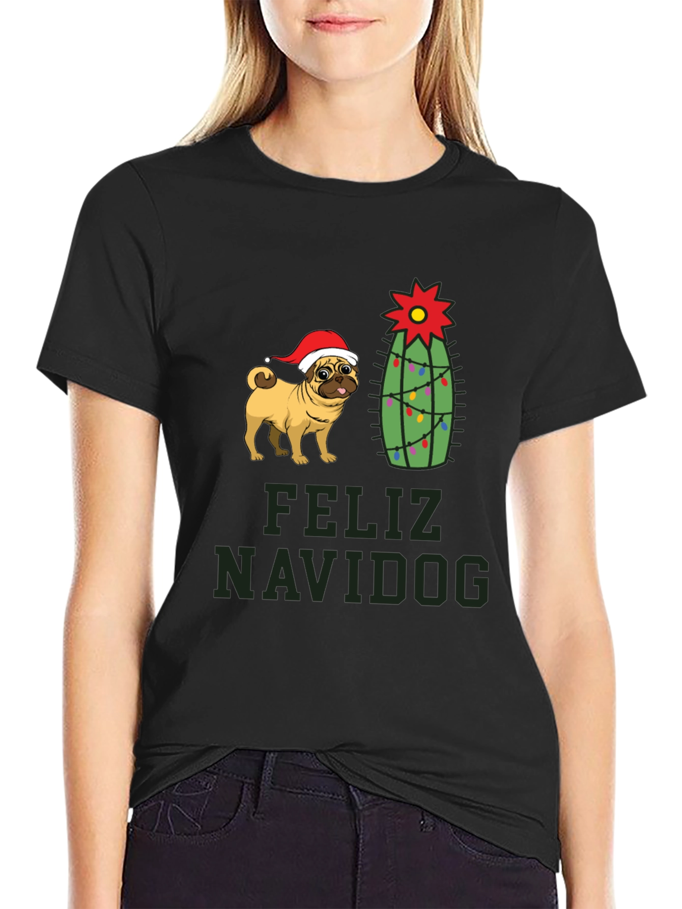Feliz Navidog Pug Christmas T-Shirt