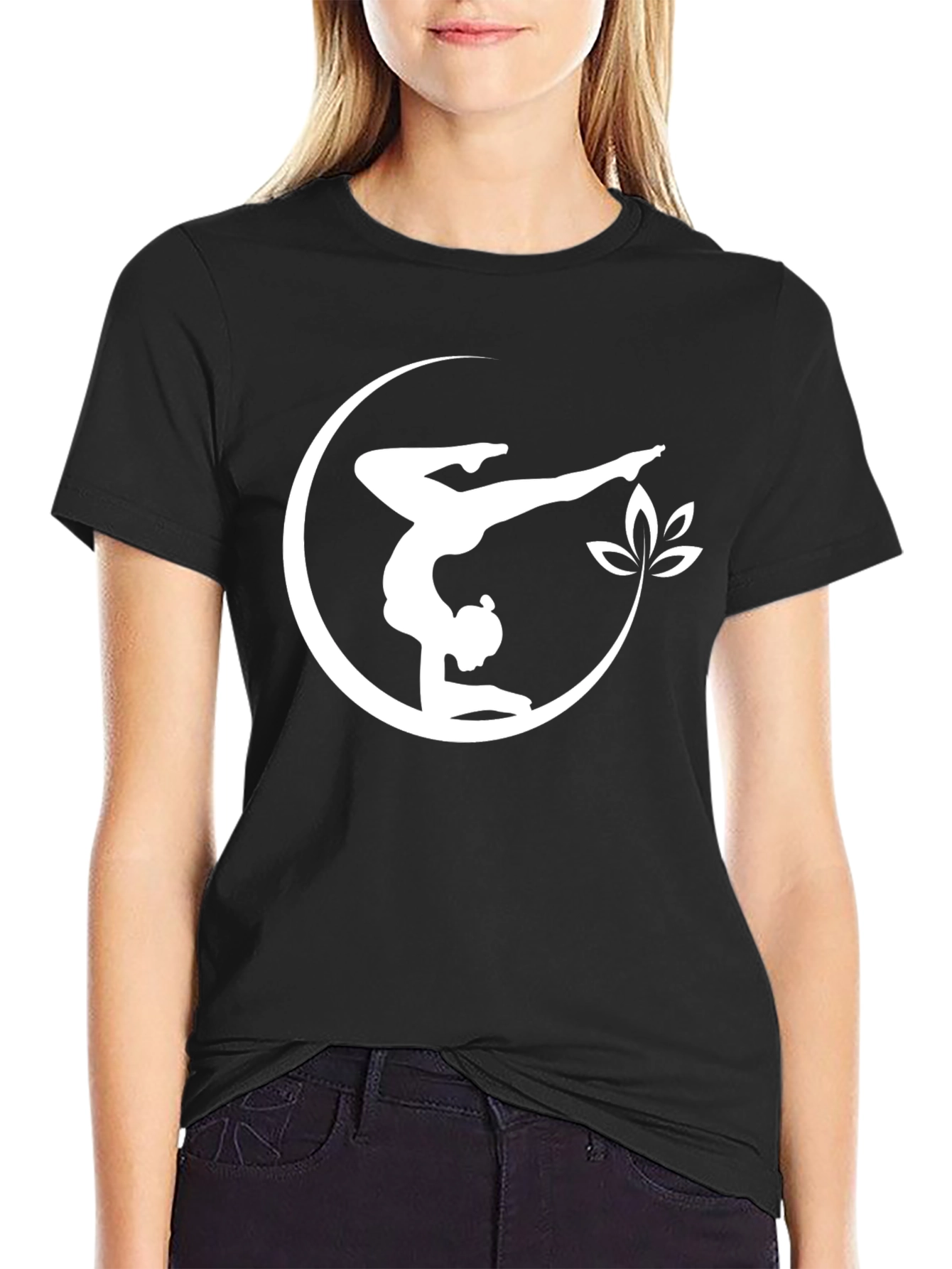Yoga Pose Graphic T-Shirt - Black