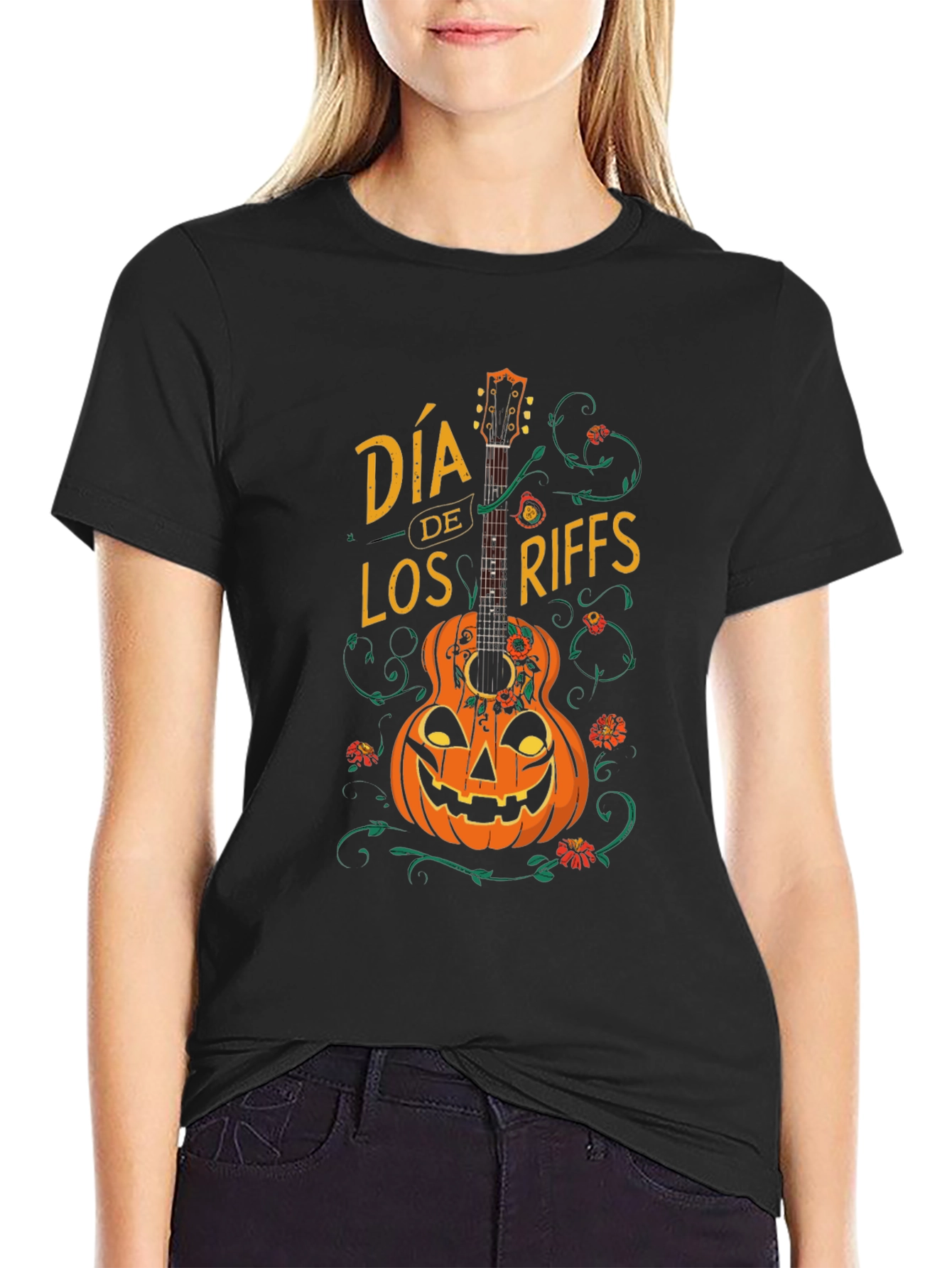 Dia de Los Riffs Halloween Guitar T-Shirt