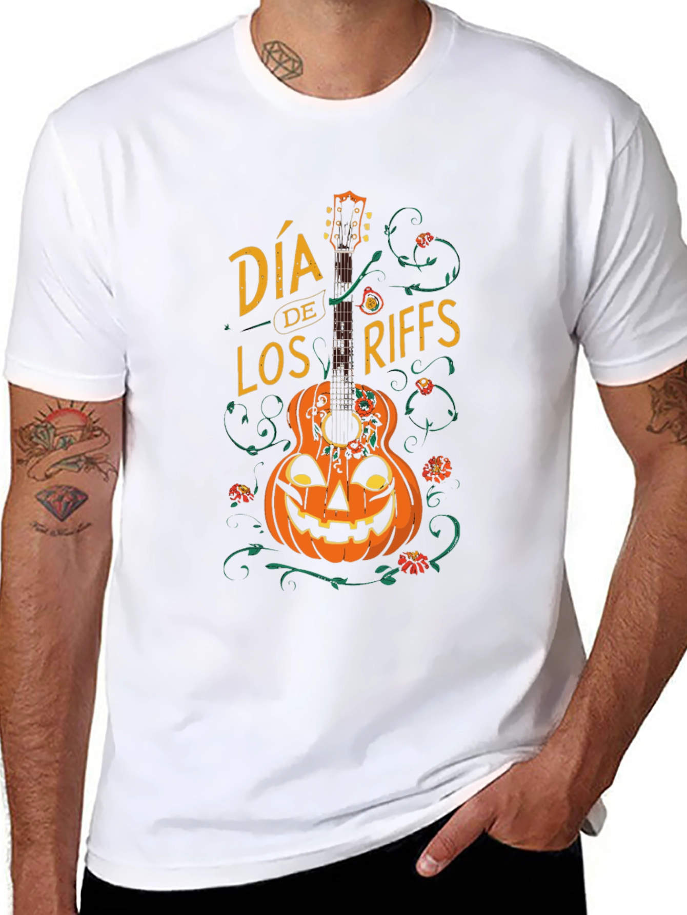 Dia de Los Riffs Halloween Guitar T-Shirt
