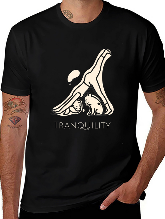 Tranquility Yoga Graphic Black T-Shirt