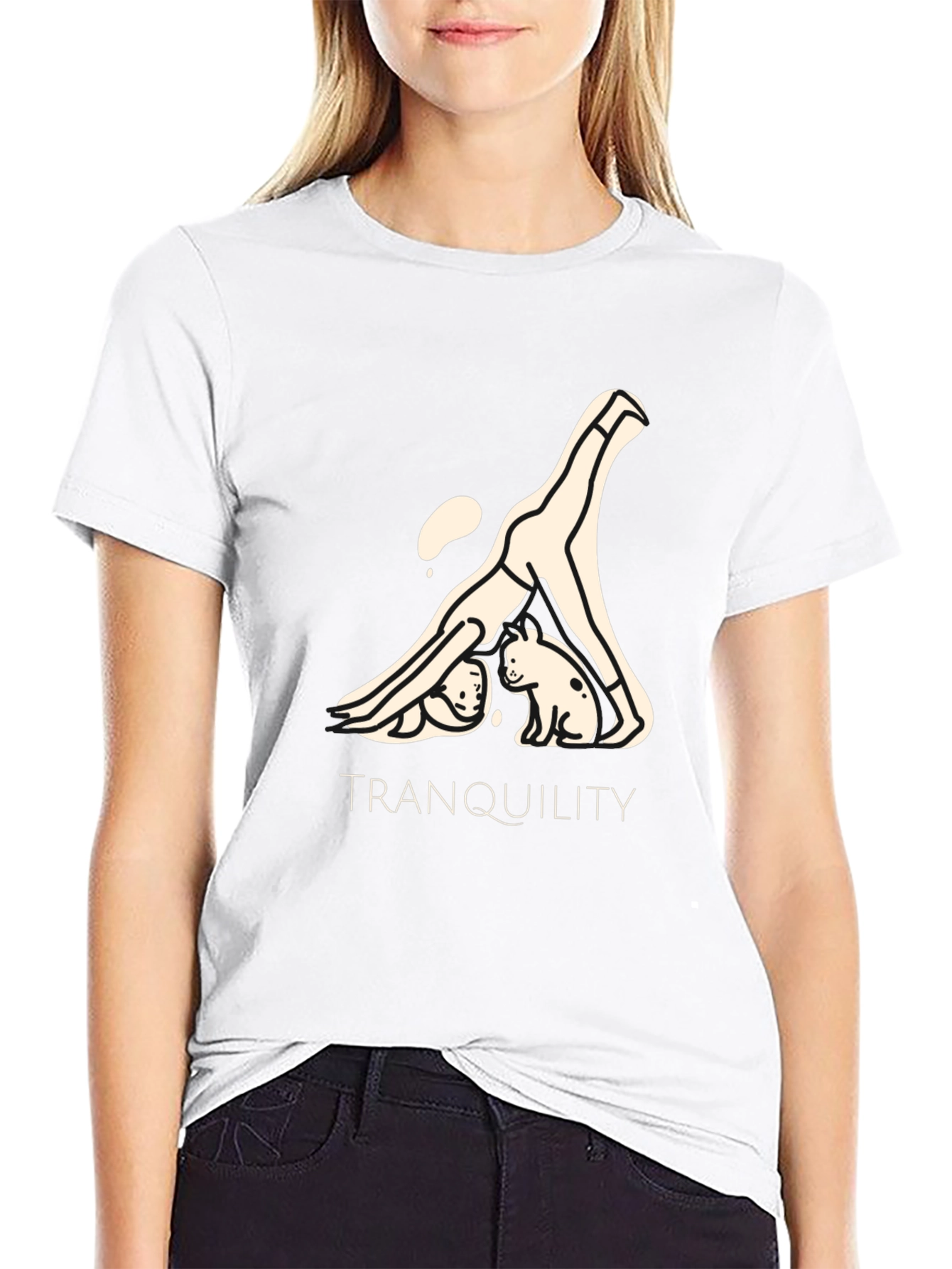 Tranquility Yoga Graphic Black T-Shirt