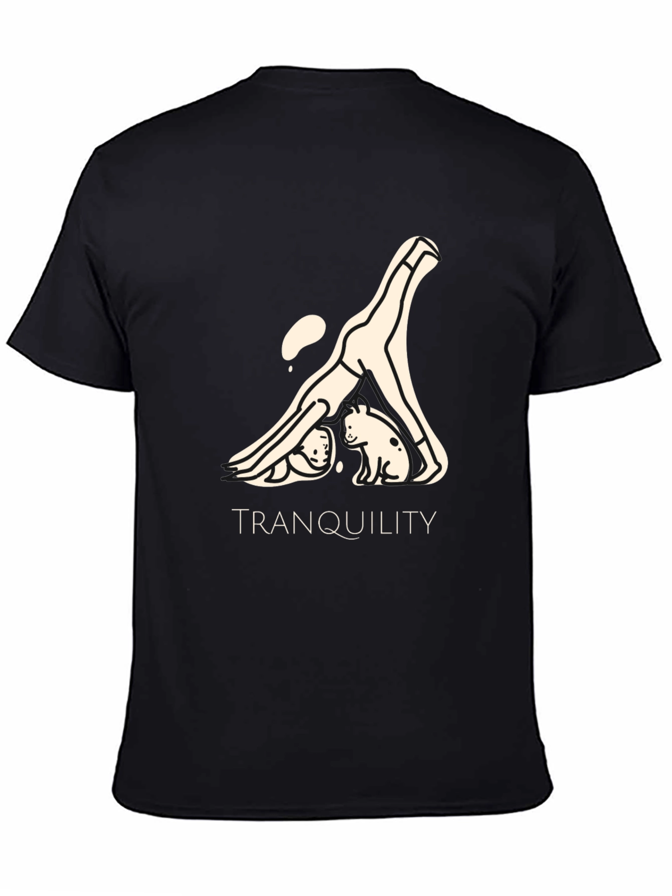 Tranquility Yoga Graphic Black T-Shirt