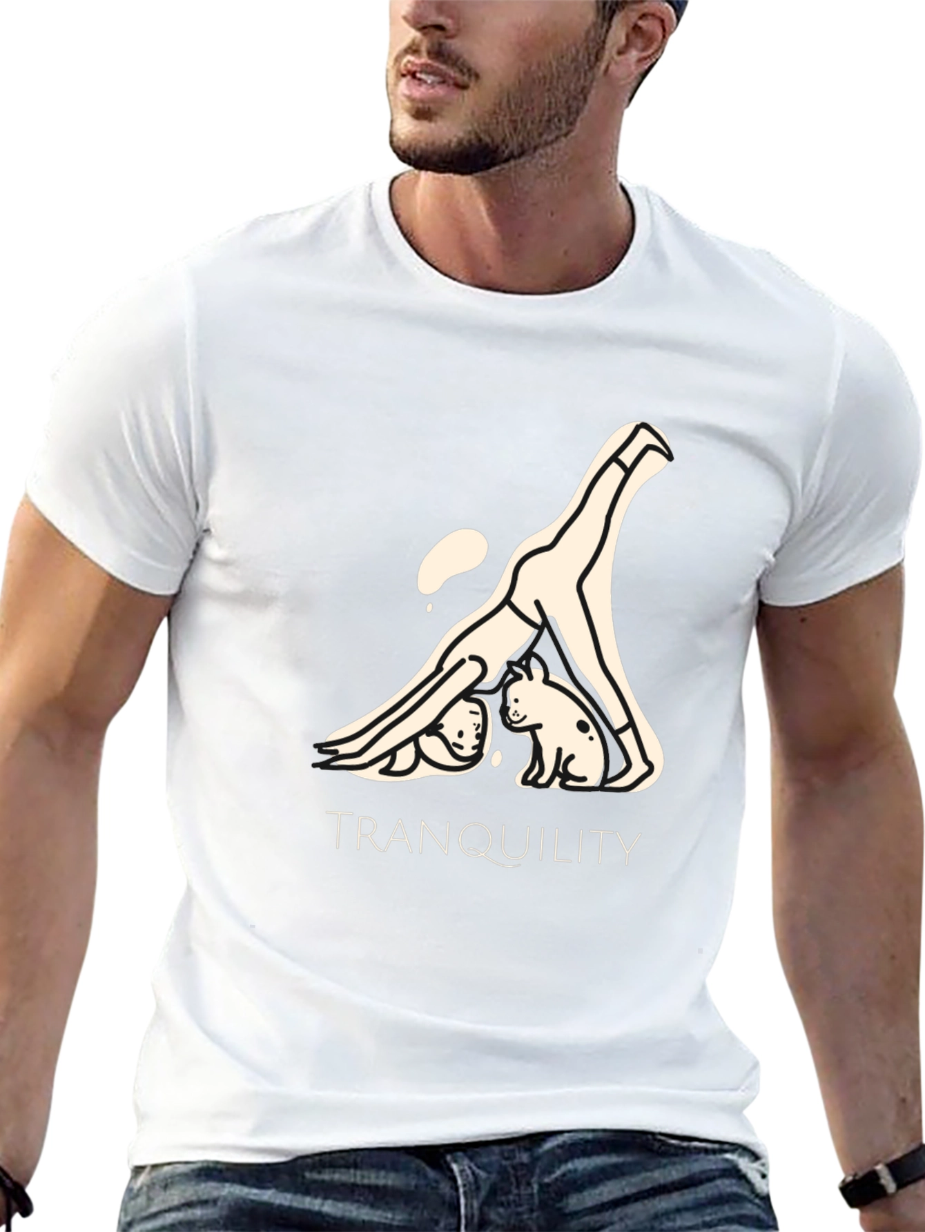 Tranquility Yoga Graphic Black T-Shirt