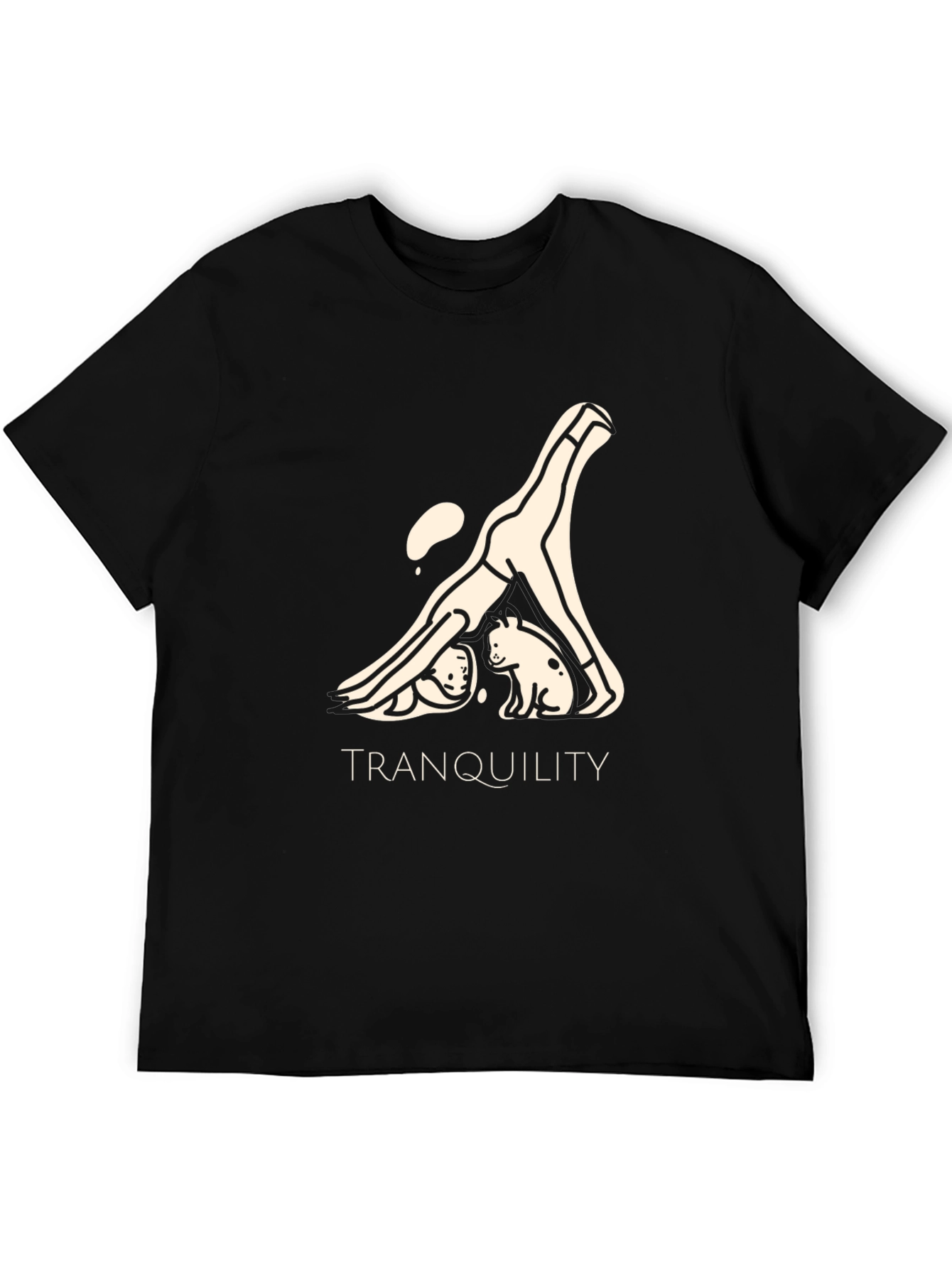 Tranquility Yoga Graphic Black T-Shirt