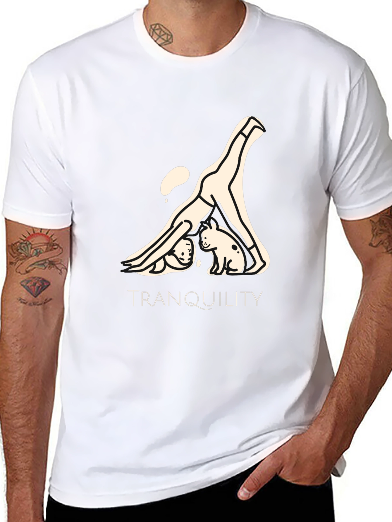 Tranquility Yoga Graphic Black T-Shirt