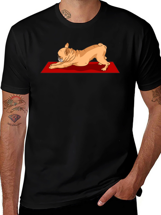 Yoga Dog Graphic Tee - Relaxed Fit Black T-Shirt