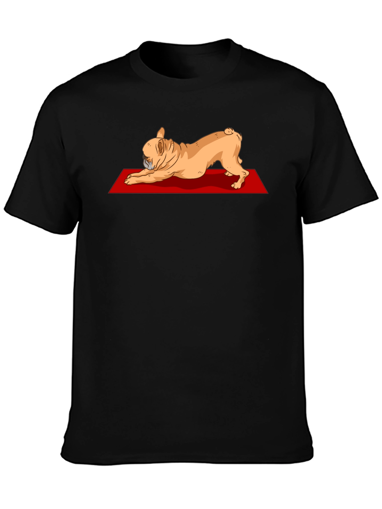 Yoga Dog Graphic Tee - Relaxed Fit Black T-Shirt