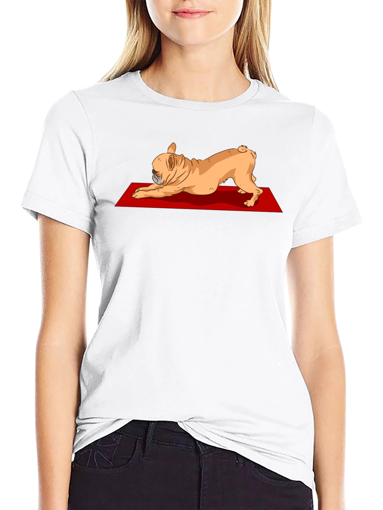 Yoga Dog Graphic Tee - Relaxed Fit Black T-Shirt