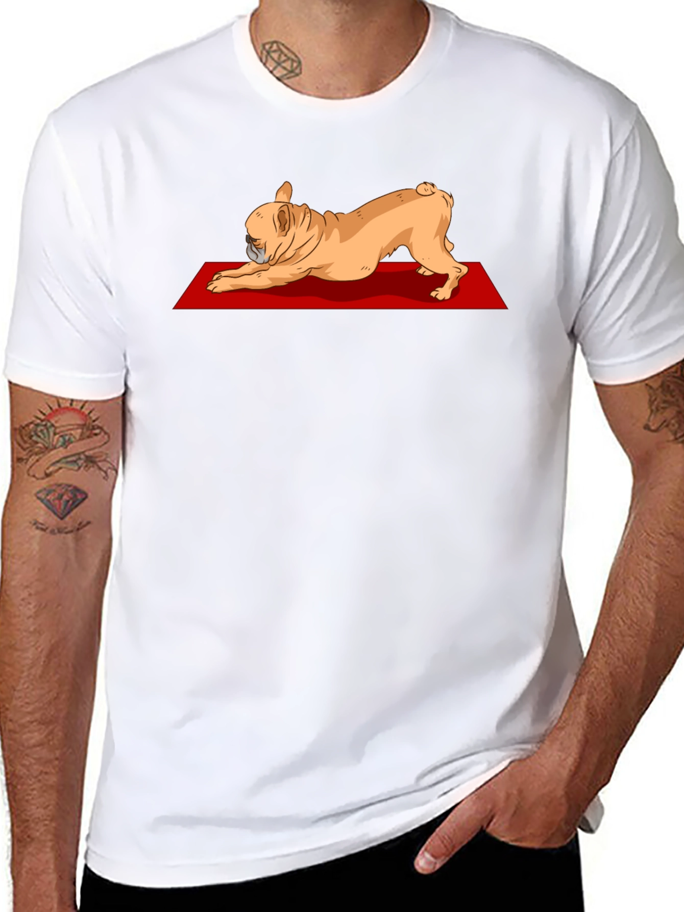 Yoga Dog Graphic Tee - Relaxed Fit Black T-Shirt