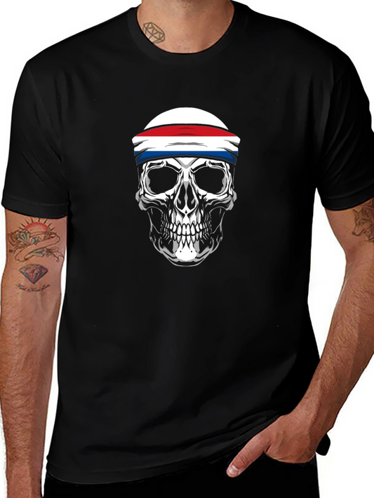 Skull Headband Graphic T-Shirt