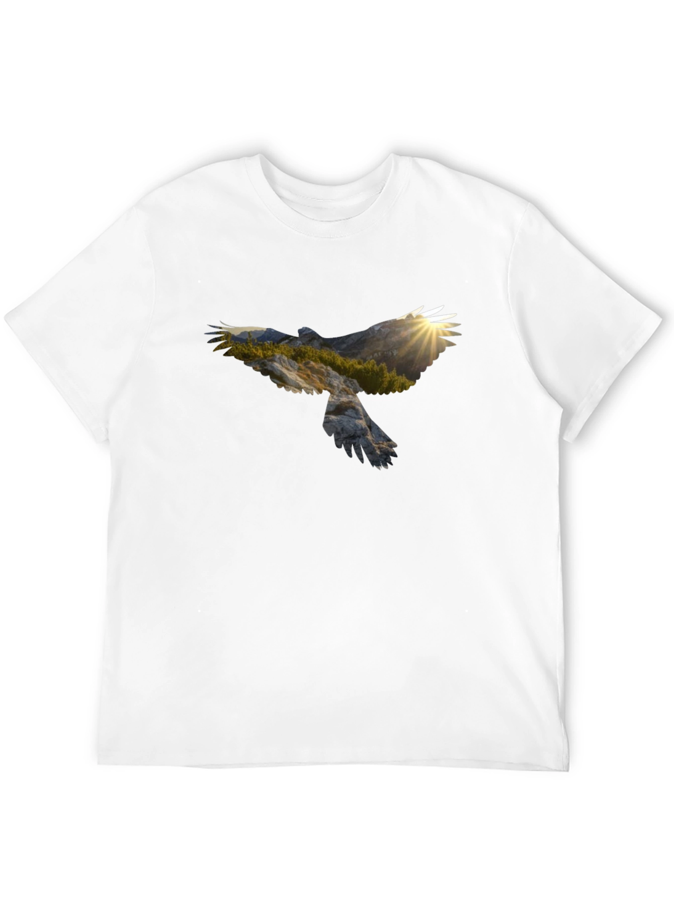 Eagle Mountainscape Graphic Black T-Shirt