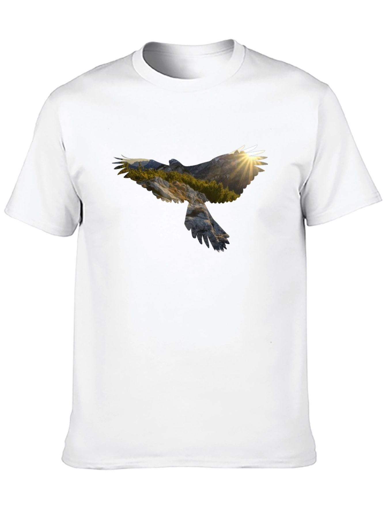 Eagle Mountainscape Graphic Black T-Shirt