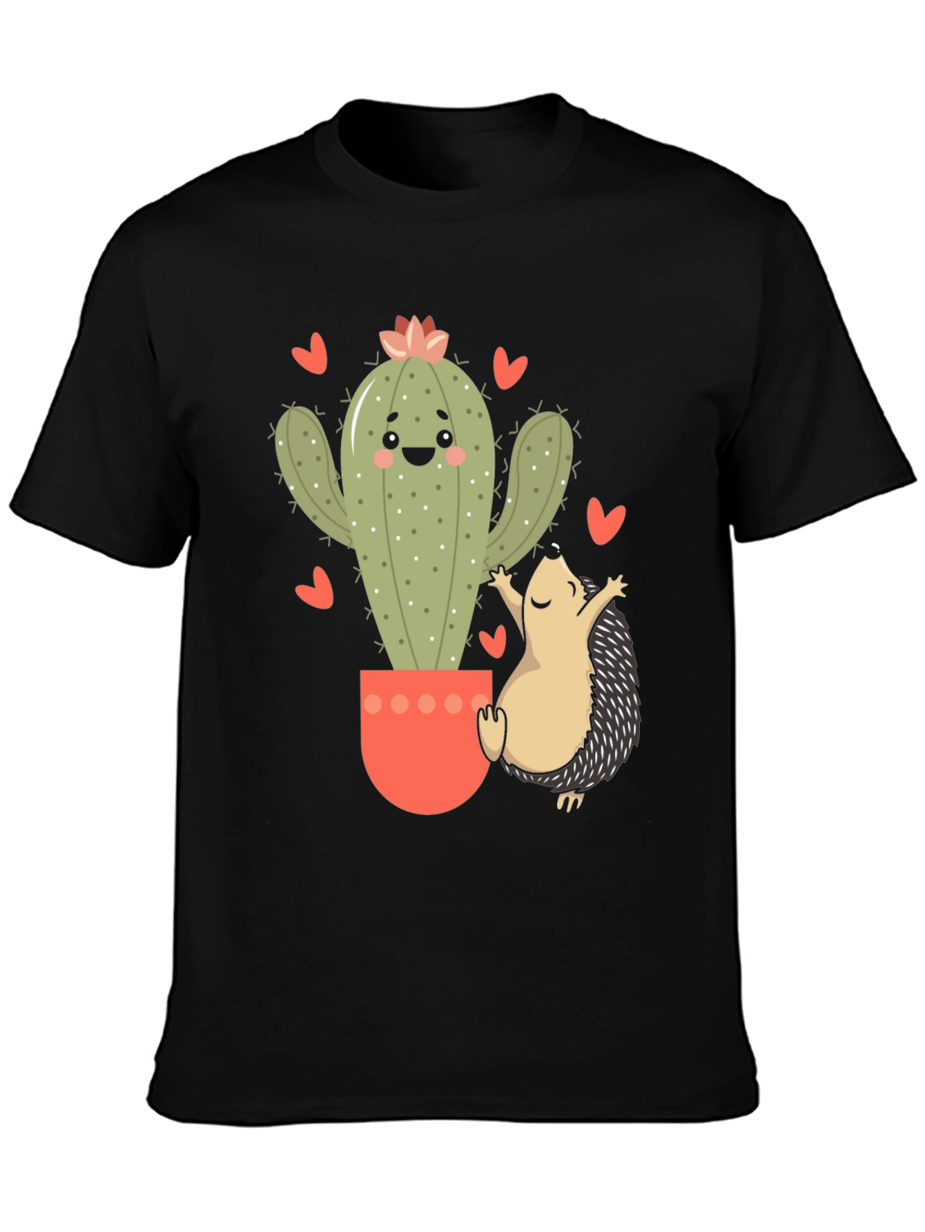 Cute Cactus & Hedgehog Graphic Tee