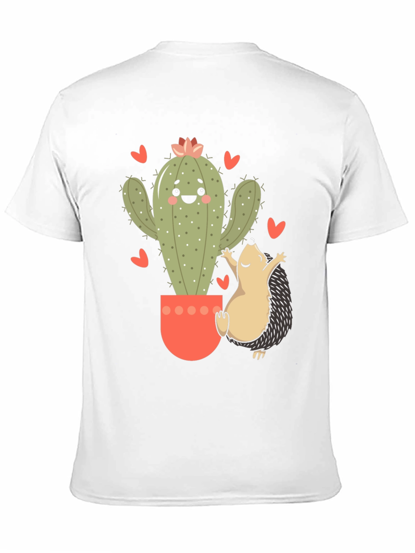 Cute Cactus & Hedgehog Graphic Tee