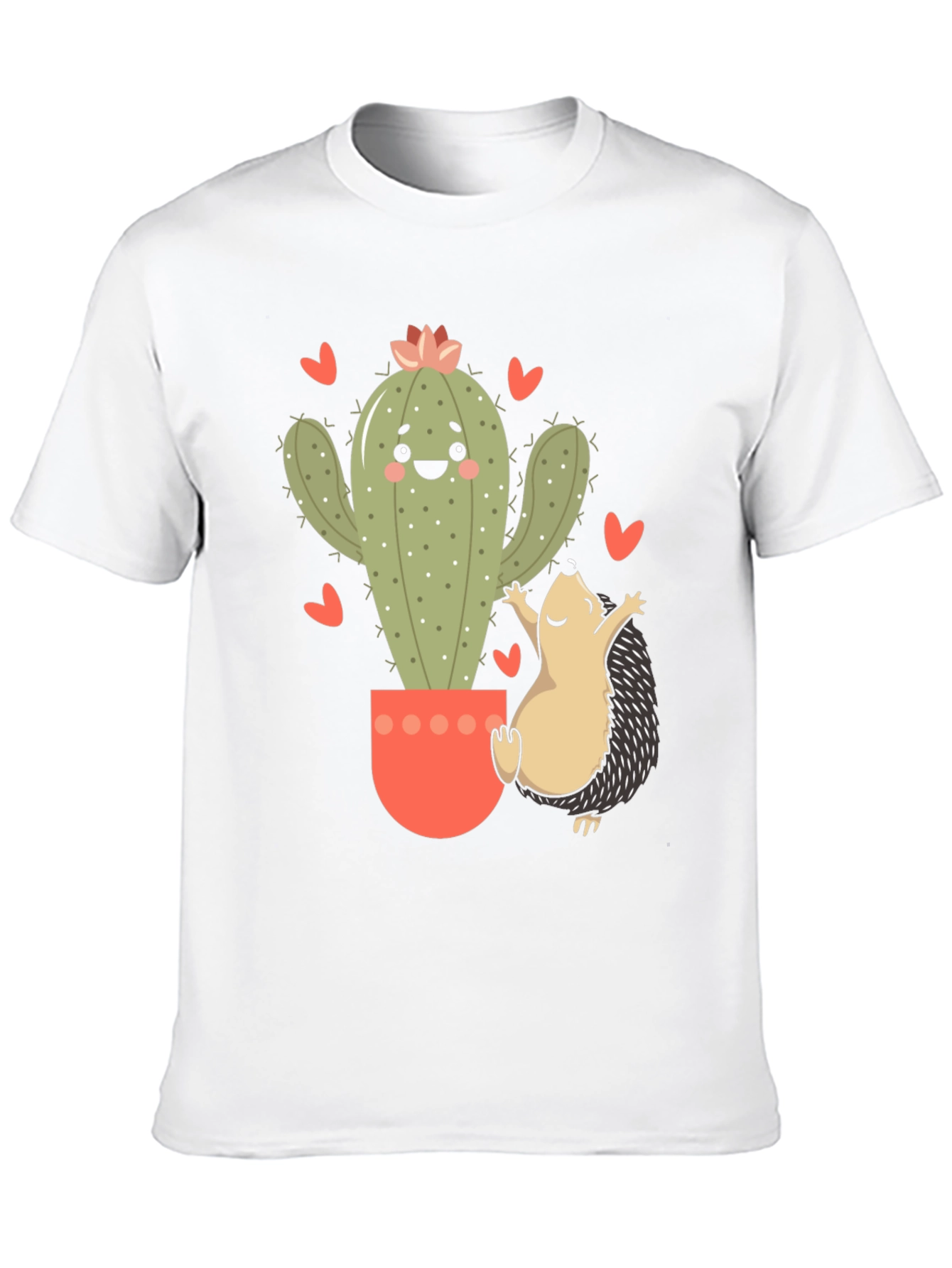 Cute Cactus & Hedgehog Graphic Tee