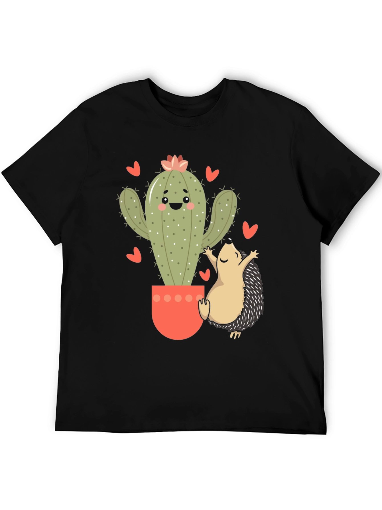 Cute Cactus & Hedgehog Graphic Tee