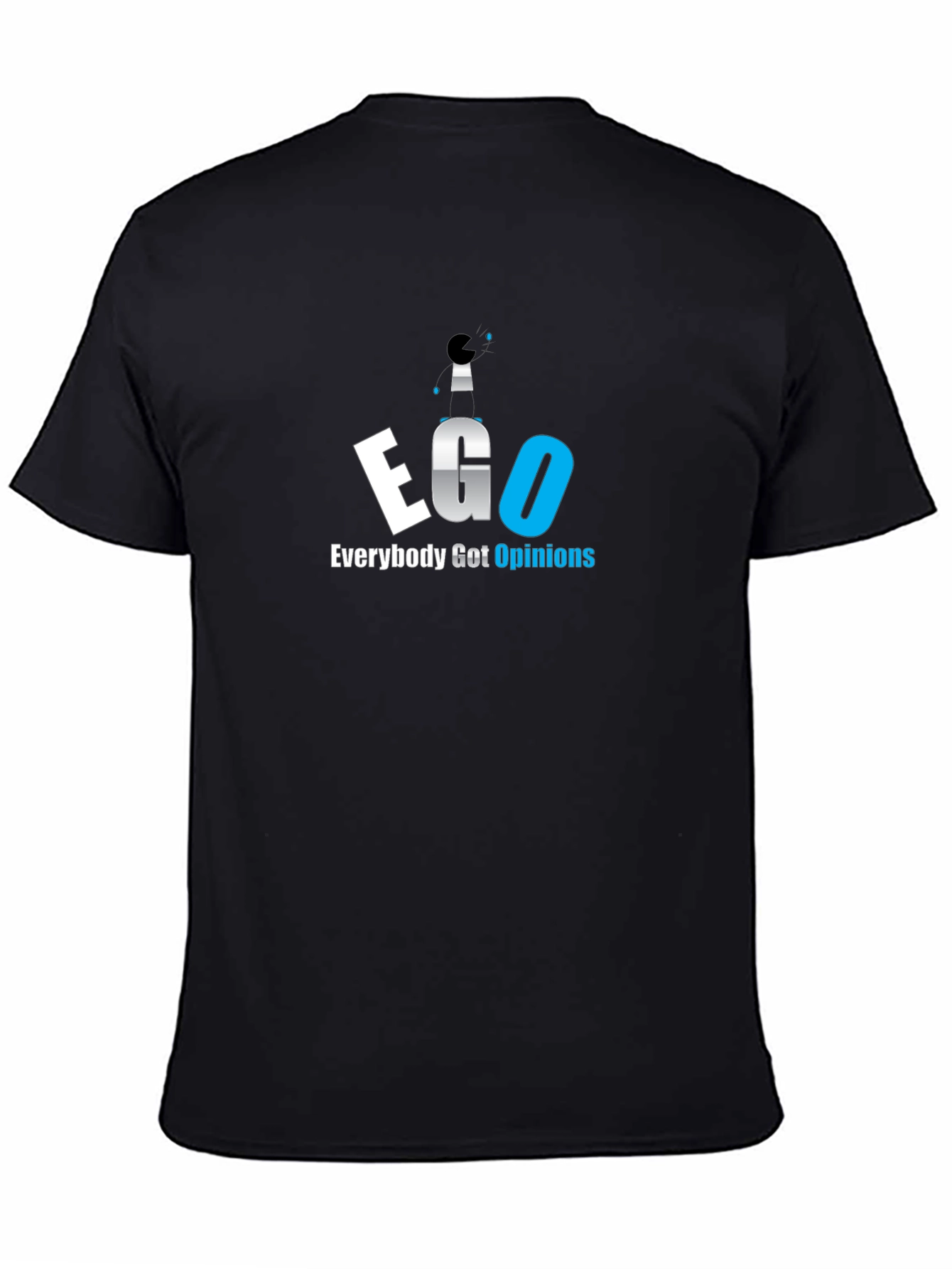 EGO Everybody Got Opinions Black Graphic T-Shirt